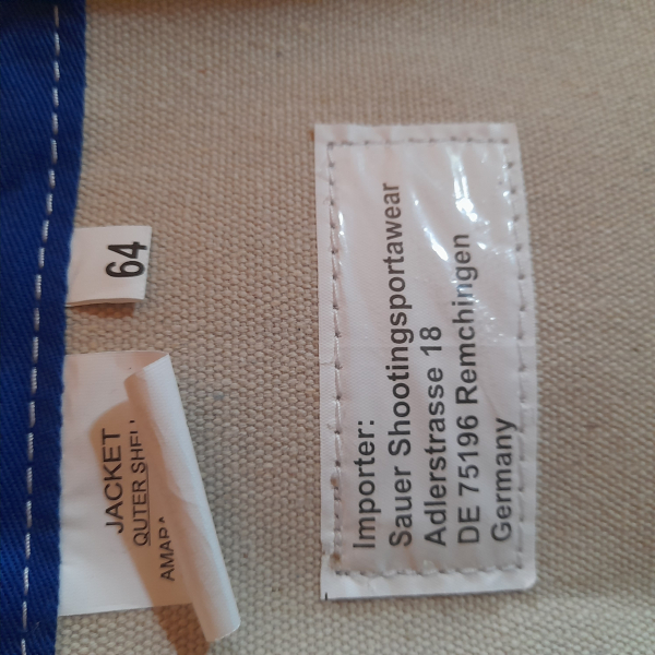 Schießjacke von Sauer Gr. 64 neuwertig – Bild 3