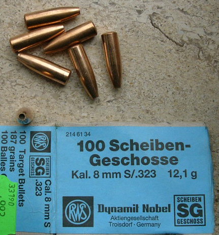 RWS Scheibenschosse, 532Geschosse Kal. .323, 8mmSG 187 grs. – Bild 2