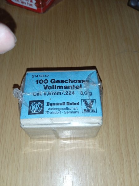 .224 Geschosse RWS Vollmantel 3g 100stk – Bild 1