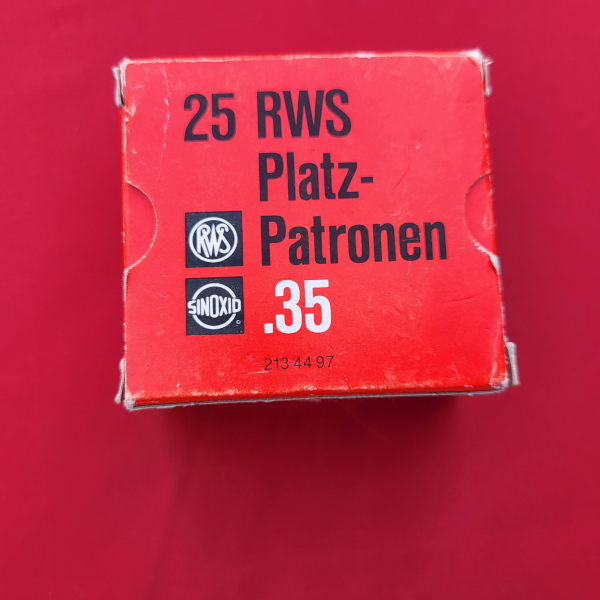 Alte RWS Knallpatronen Cal. 35, 25 Stück – Bild 1