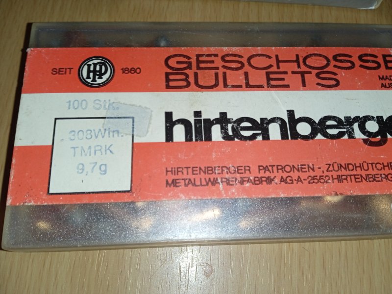 Hirtenberger 100x .308 Geschosse TMRK 9,7g – Bild 1