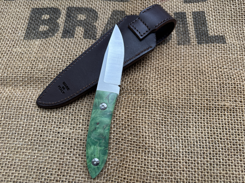 Maserin AM22 Poplar Burl Green, feststehendes Messer – Bild 2