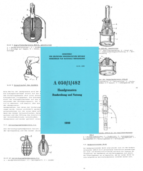 Nachdruck NVA-Dienstvorschrift Handgranaten von 1980 – Bild 1
