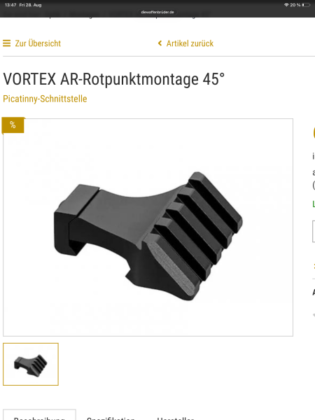 Vortex sidemount AR15 Montage 45 Grad – Bild 1