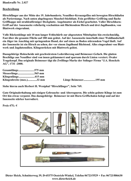 Neusilber-Hirschfänger – снимка 3