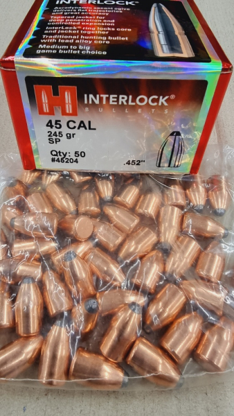 .451/245grs (450 Bushmaster) Hornady SP Interlock No.45204 Geschosse 50 Stk. – Bild 1