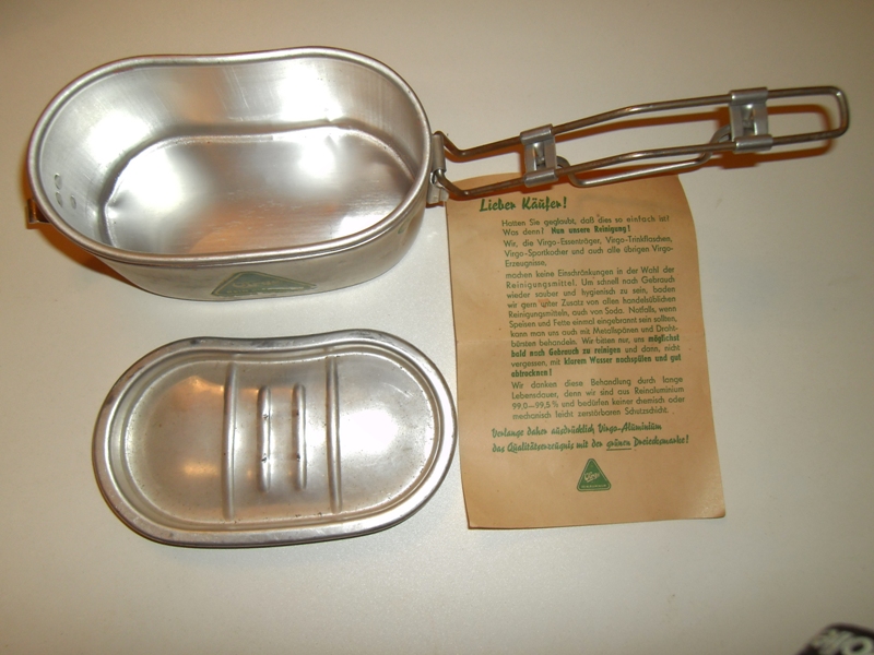 Älterer Virgo Aluminium Tender (Essenträger) ½ Liter mit Deckel und Klammer. – Bild 1