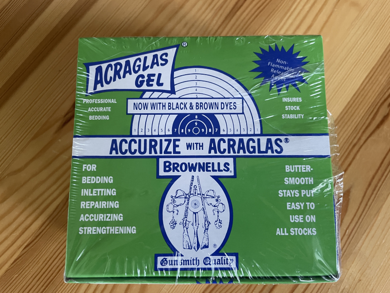 Brownells ACRAGLAS Gel, Bettungsmittel, nicht entflammbares Set 4 OZ, Neu, Rechnung, unbenutzt – Bild 1