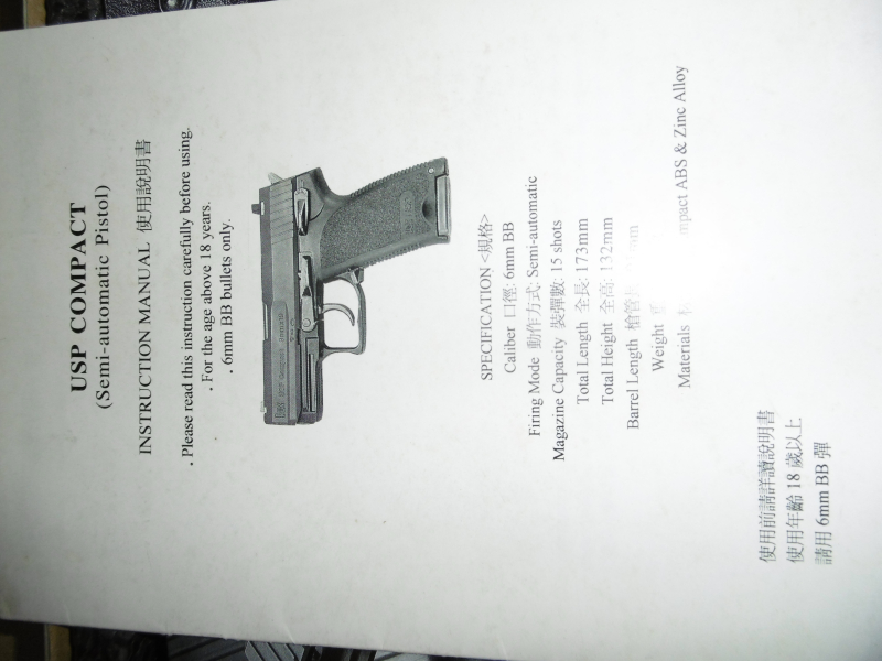 KSC COMPACT USP-45 Gas-Blow-Back-Airsoft-Pistole im Kaliber 6 mm BB – Bild 5