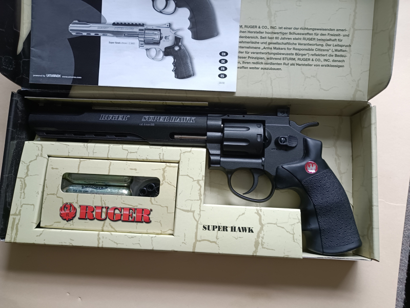 Ruger Super Hawk 8 Zoll 6mm BB CO2 Revolver schwarz – Bild 2