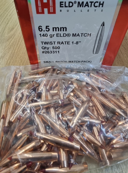 6,5mm-.264/140grs ELD-Match Hornady Small Batch (Match Pack) Geschosse 500 Stk. No. 263311 # – Bild 1