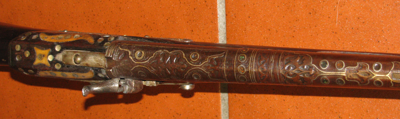 Altes,aufwendig gefertiges Perkussion Vorderlader Gewehr / KAMELGEWEHR aus dem Orient / ca.137cm – Bild 4