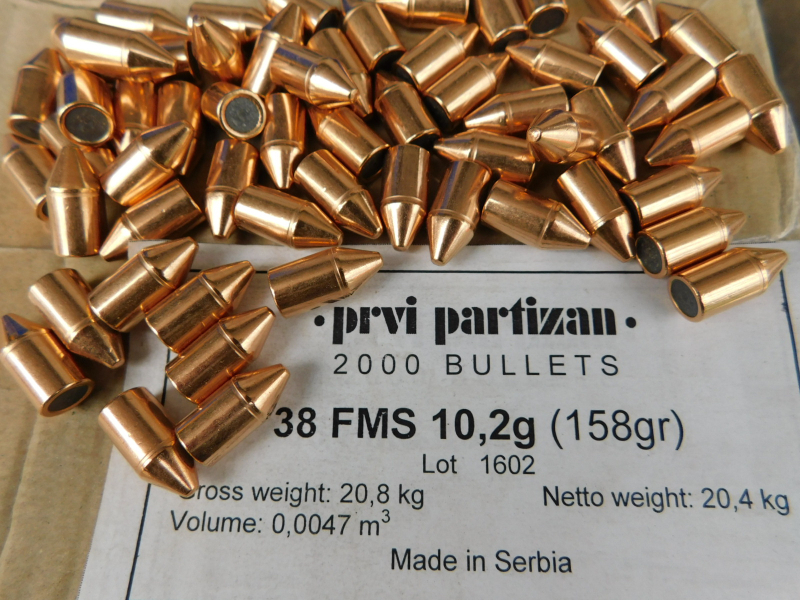.38/.3555-158grs FMS PPU B-111 Geschosse 500 Stk. # SSZ Berka – Bild 1