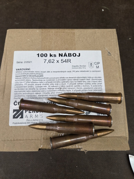 7,62x54R/148 Surplus Munition, verkupfert Stahlhülse 100 Stk. # SSZ Berka – Bild 1