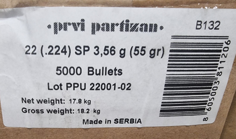 .224/55grs PPU SP 1000 Stk. Geschosse B-132 Angebot!!# SSZ Berka – Bild 2