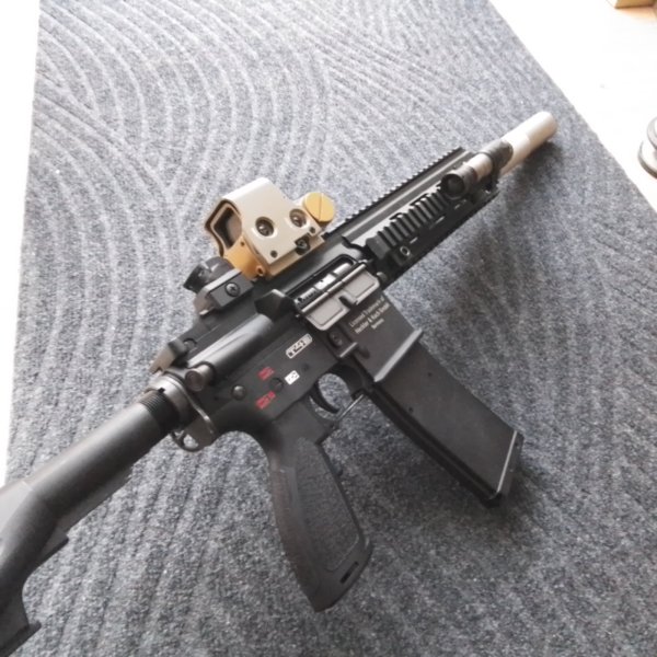 Umarex HK416 RAM T4e + Anbauten Tactical Sight Lampe Schalldämpfer Navy Seals – Bild 2