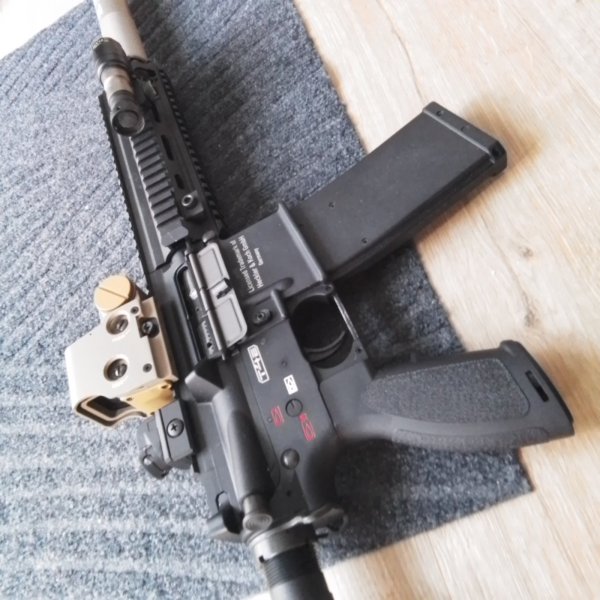 Umarex HK416 RAM T4e + Anbauten Tactical Sight Lampe Schalldämpfer Navy Seals – Bild 6