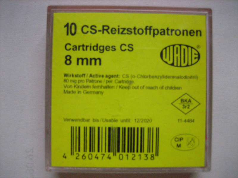 ** 10 Stk. CS Reizstoffpatronen - WADIE - Cal. 8 mm - für Pistole ** – Bild 1