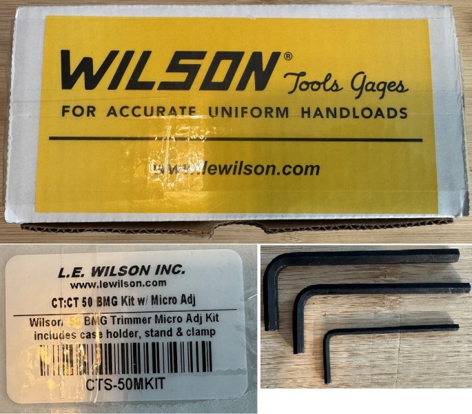 L.E. Wilson 50 BMG Case Trimmer Set Hülsentrimmer Mikrometer + Ständer – Bild 4