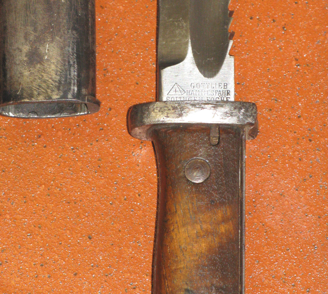 Kaiserreich und 1. Weltkrieg, Seitengewehr M84/98 mit Sägerücken. Hersteller Gottlieb Hammesfahr So – Bild 3