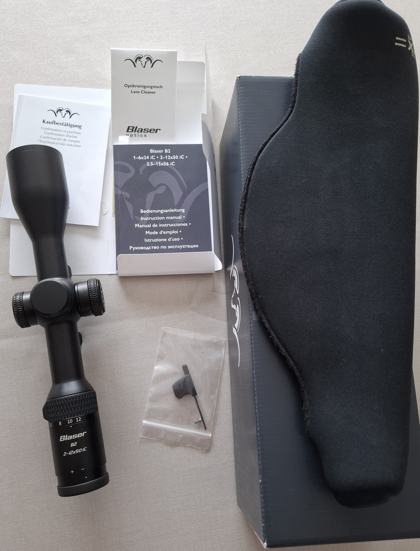 Blaser Zielfernrohr B2 2-12x50 IC Schiene + Blaser Montage – Bild 1
