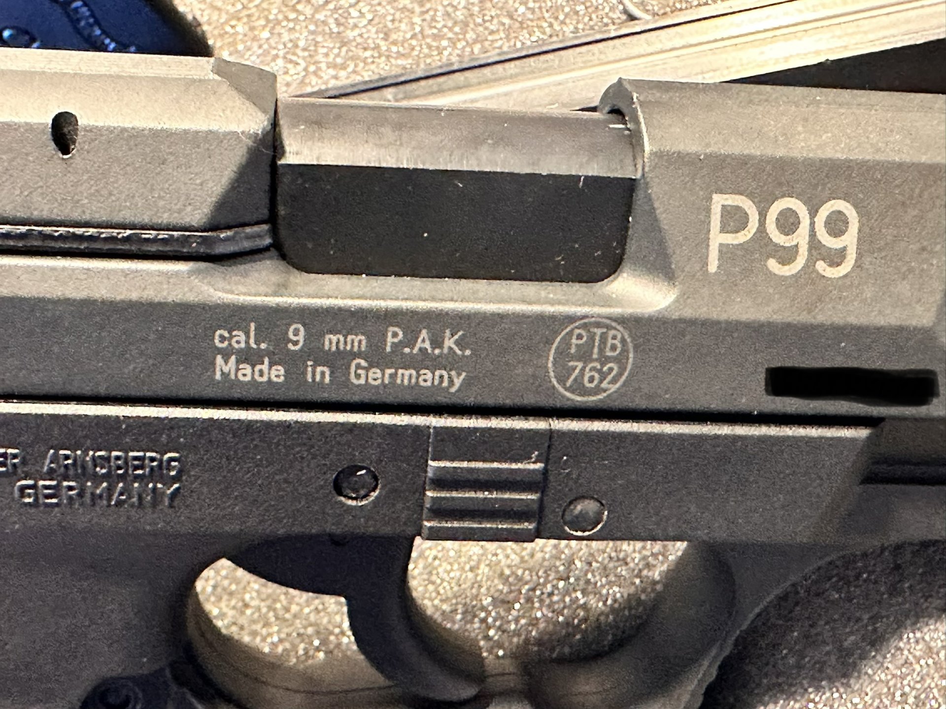 Walter P99 Schreckschusspistole 9mm PTB 762 schwarz Schreckschuss Pistole sehr guter Zustand – Bild 4
