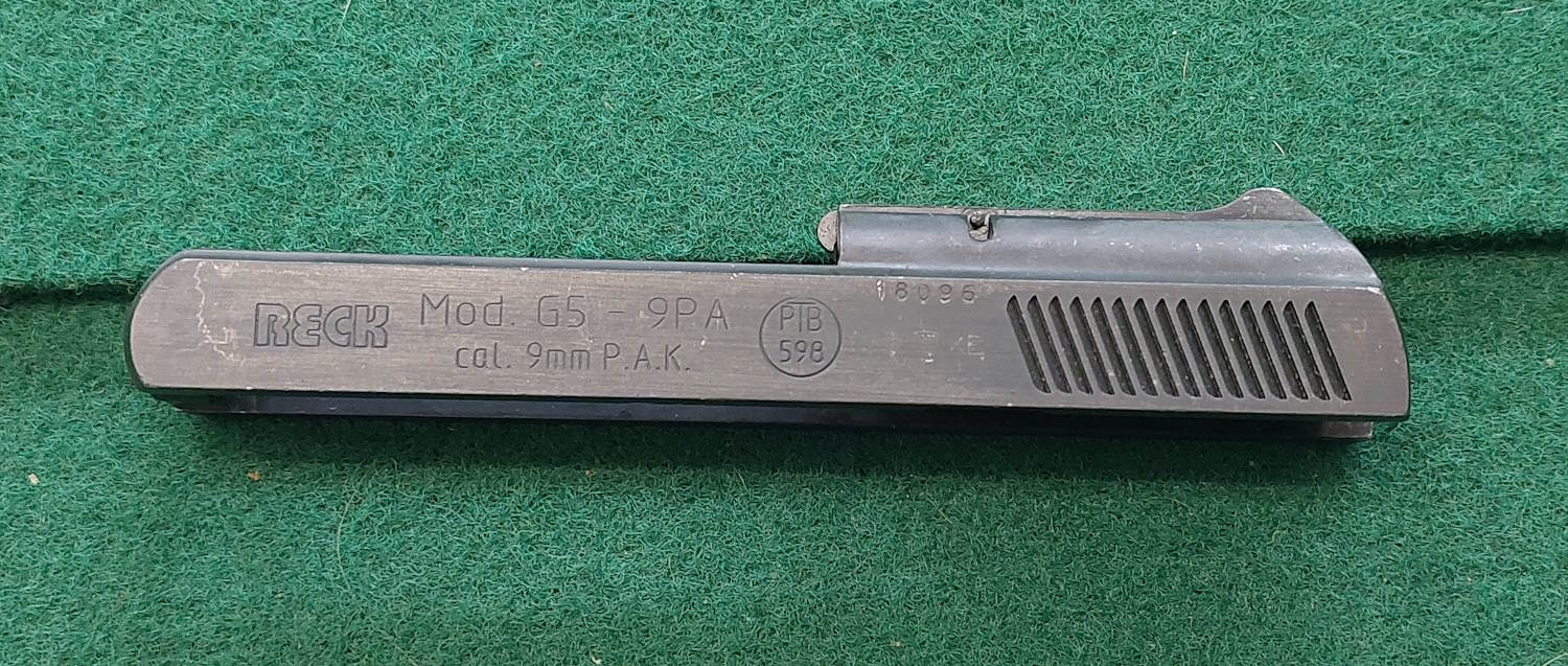 Verschluss (Schlitten) Reck Mod. G5-9PA Kal. 9mmK PTB: 598 – Bild 1