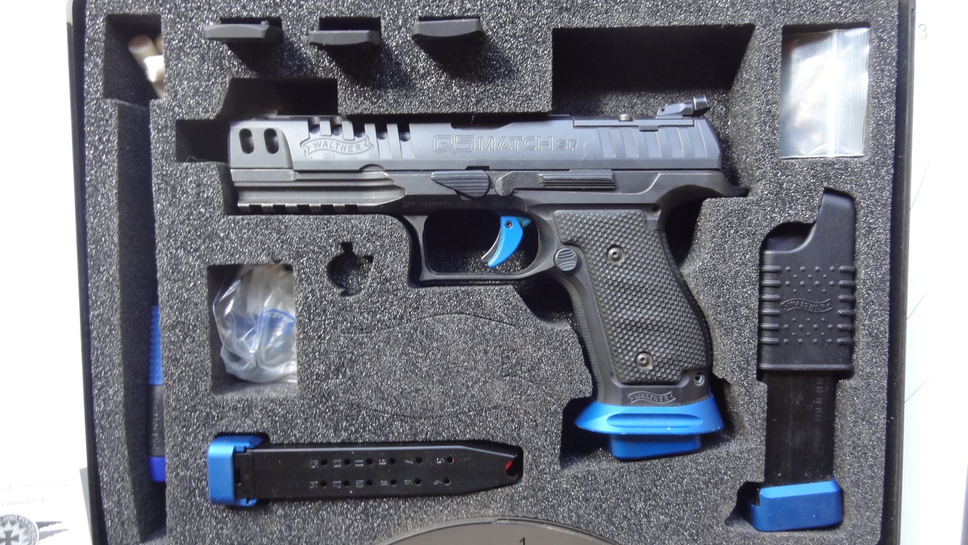 Walther Q5 Match 9mm mit Schulterstütze und Kurzwaffenzielfernrohr – Bild 4