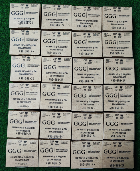 GGG .308 Win – 147 gr / 9,55 g FMJ – 480 Patronen – Bild 2