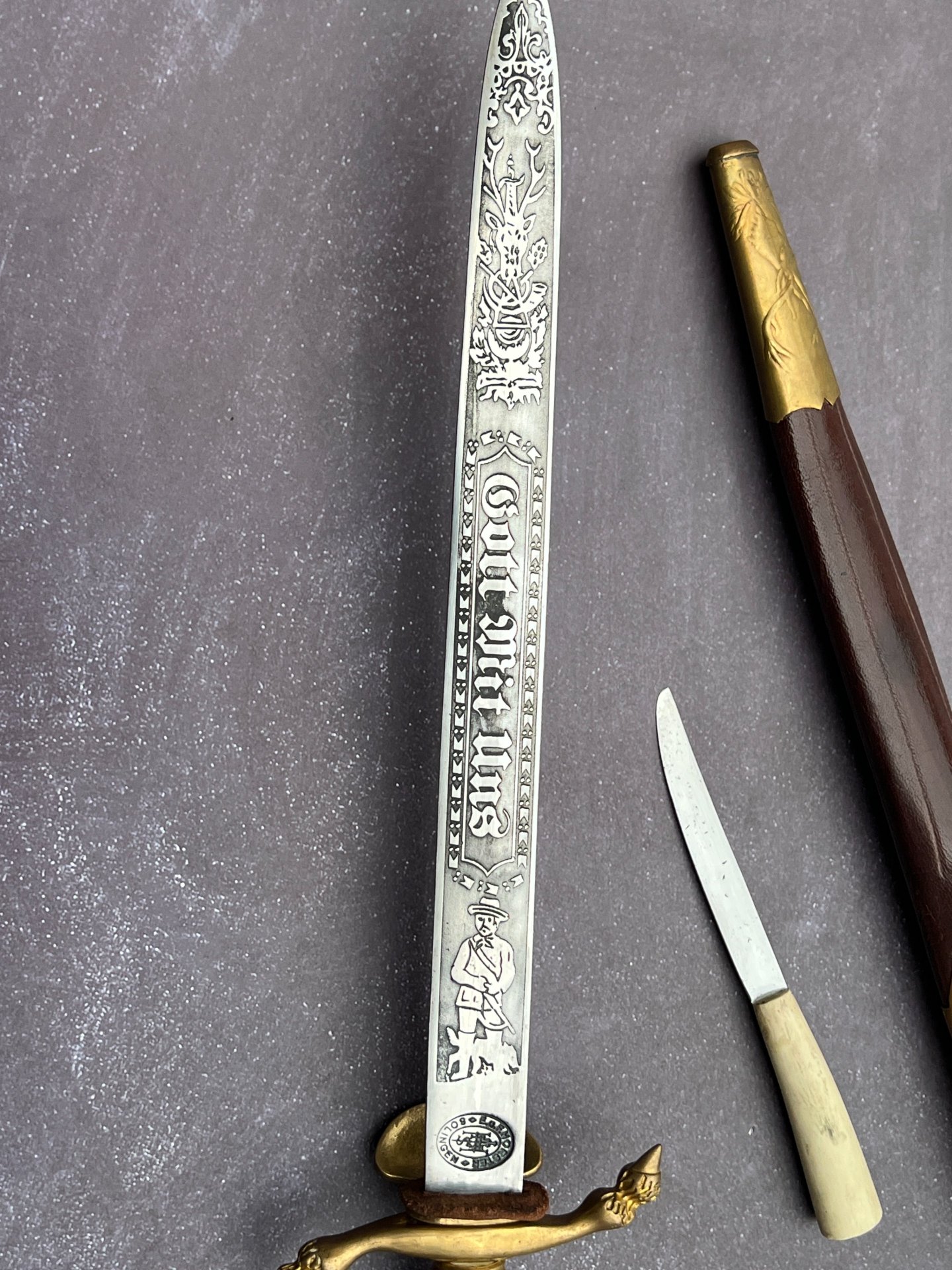 Hirschfänger Zwilling Solingen Deutsche Jägerschaft, k. Dolch Degen Säbel – Bild 5