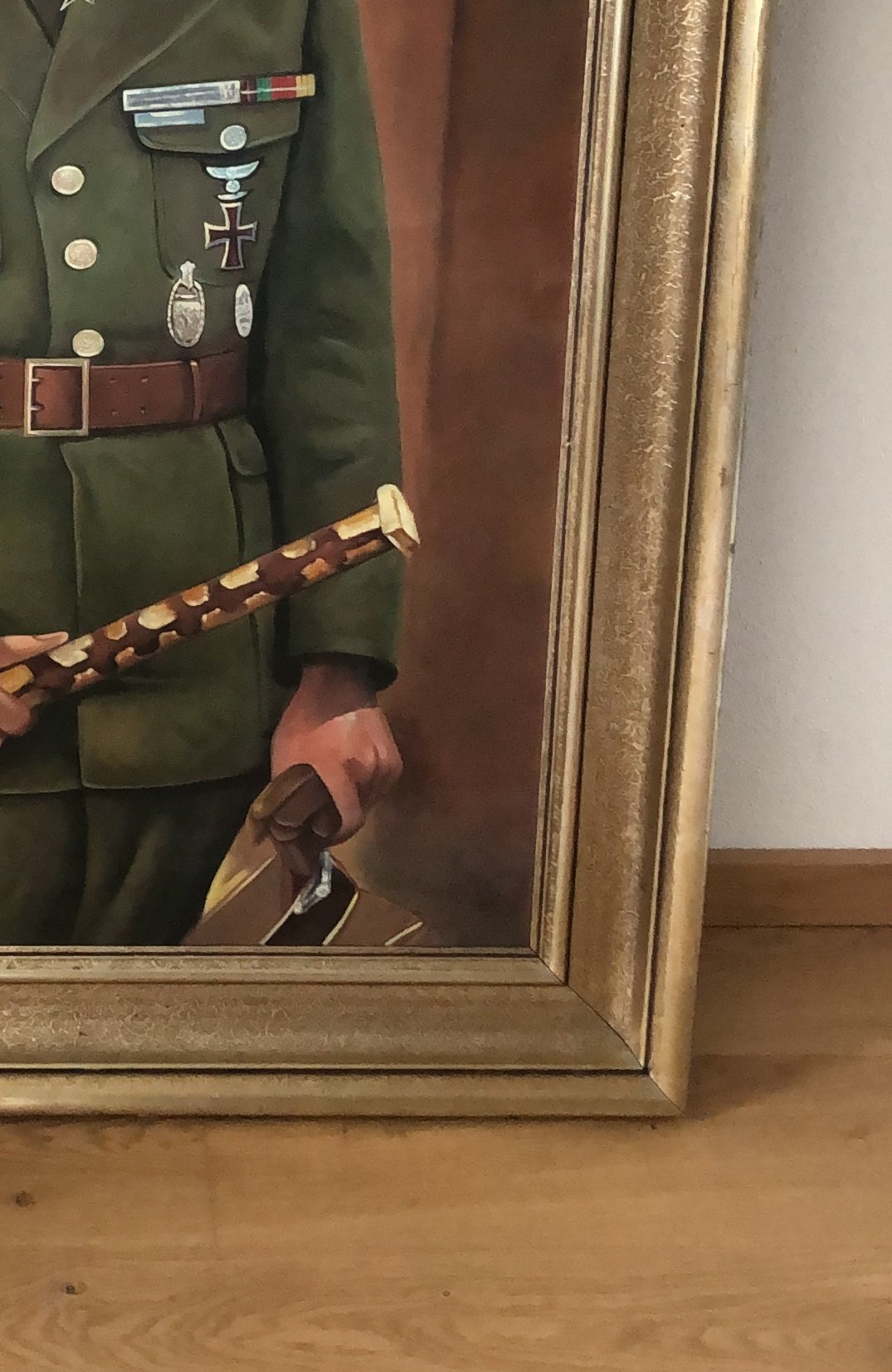 Bild Portrait Der Wüstenfuchs Generalfeldmarschall Erwin Rommel mit Marschallstab 90x120 cm Feldherr – Bild 4