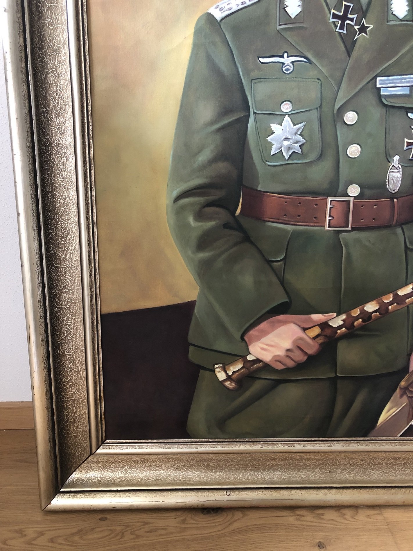 Bild Portrait Der Wüstenfuchs Generalfeldmarschall Erwin Rommel mit Marschallstab 90x120 cm Feldherr – Bild 5