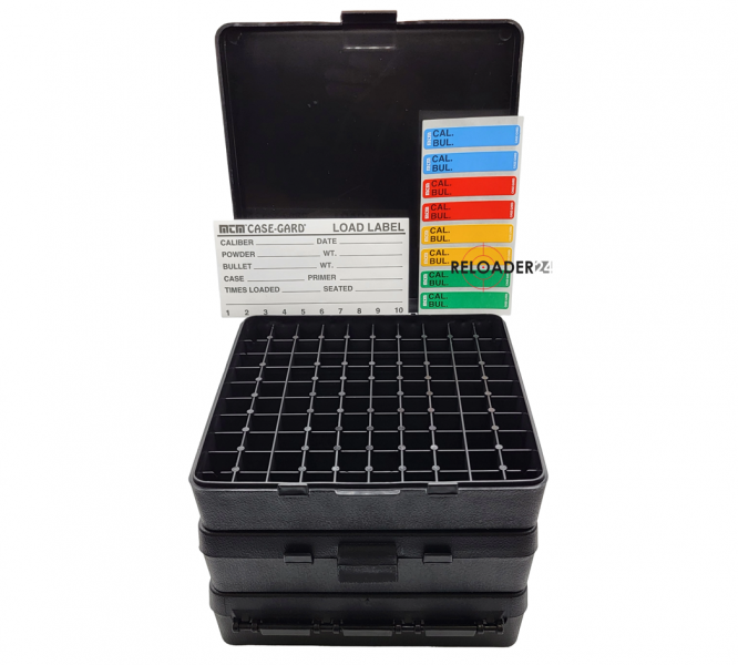 100er Patronenbox .45 .40 10mm MTM CASE-GARD P-100-45-40 schwarz mit Scharnier NEU – Bild 1