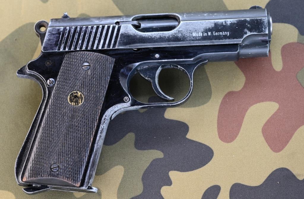 Pistole Alarmpistole im Look Walther PPK Schreckschusswaffe ERMA EGP 45 Kal. 8 mm Knall, 1983, rar! – Bild 1