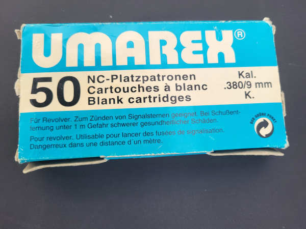 Alte Umarex Knallpatronen Cal. 9mm RK 50 Stück – Bild 1