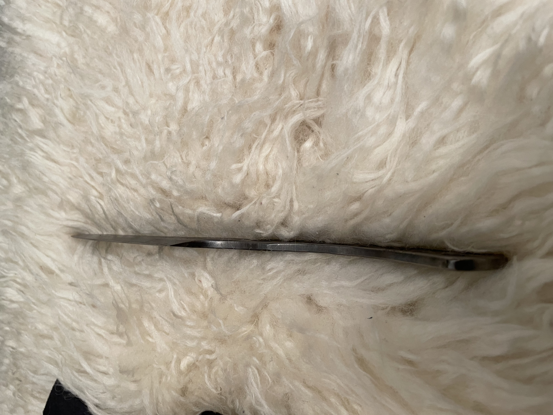 Handgeschmiedetes Messer mit Lederscheide und Hersteller Punze – Bild 5
