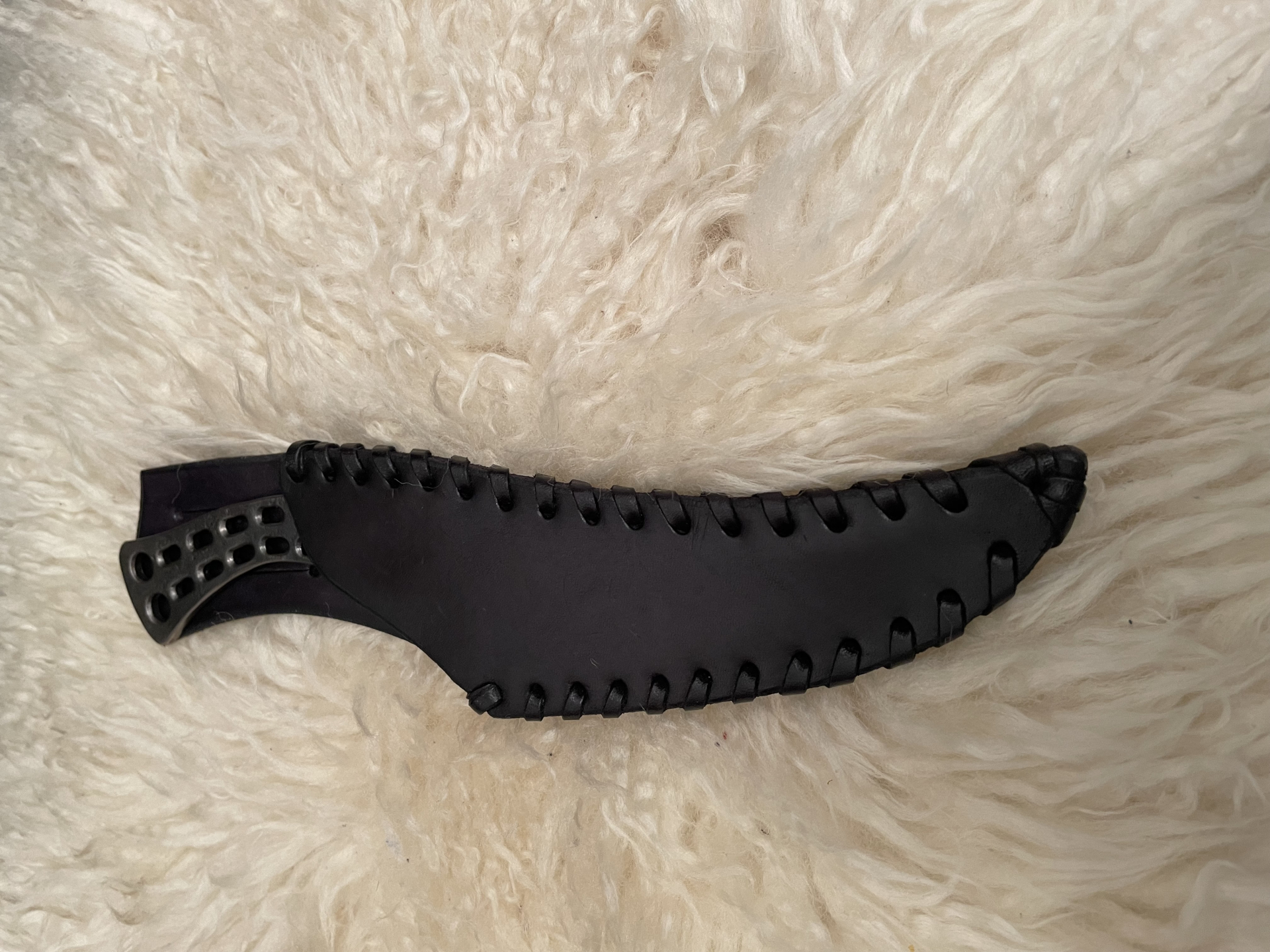 Handgeschmiedetes Messer mit Lederscheide und Hersteller Punze – Bild 6
