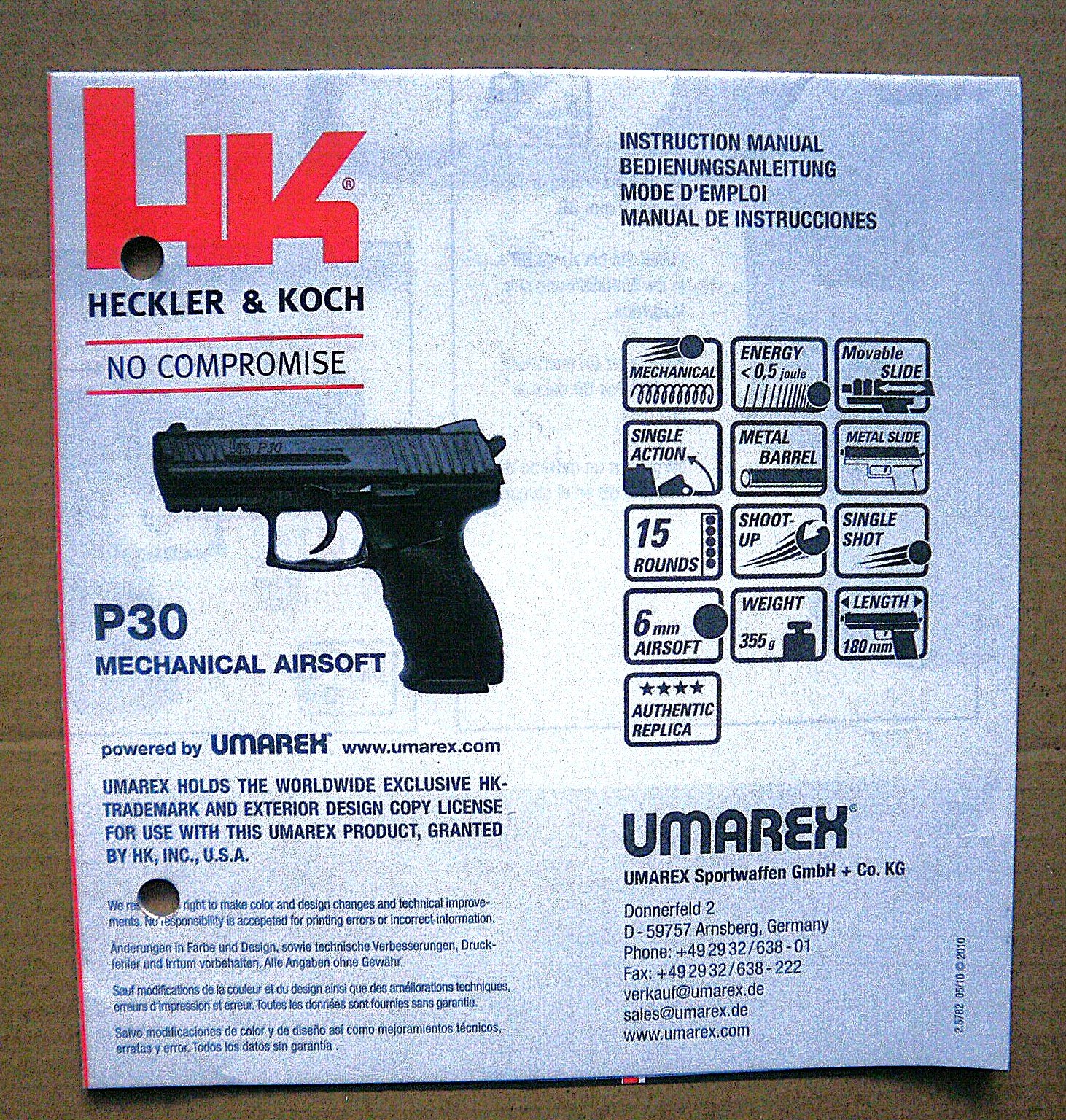 Softair Pistole P-30 HK Heckler & Koch Umarex - 6mm BB – Bild 2
