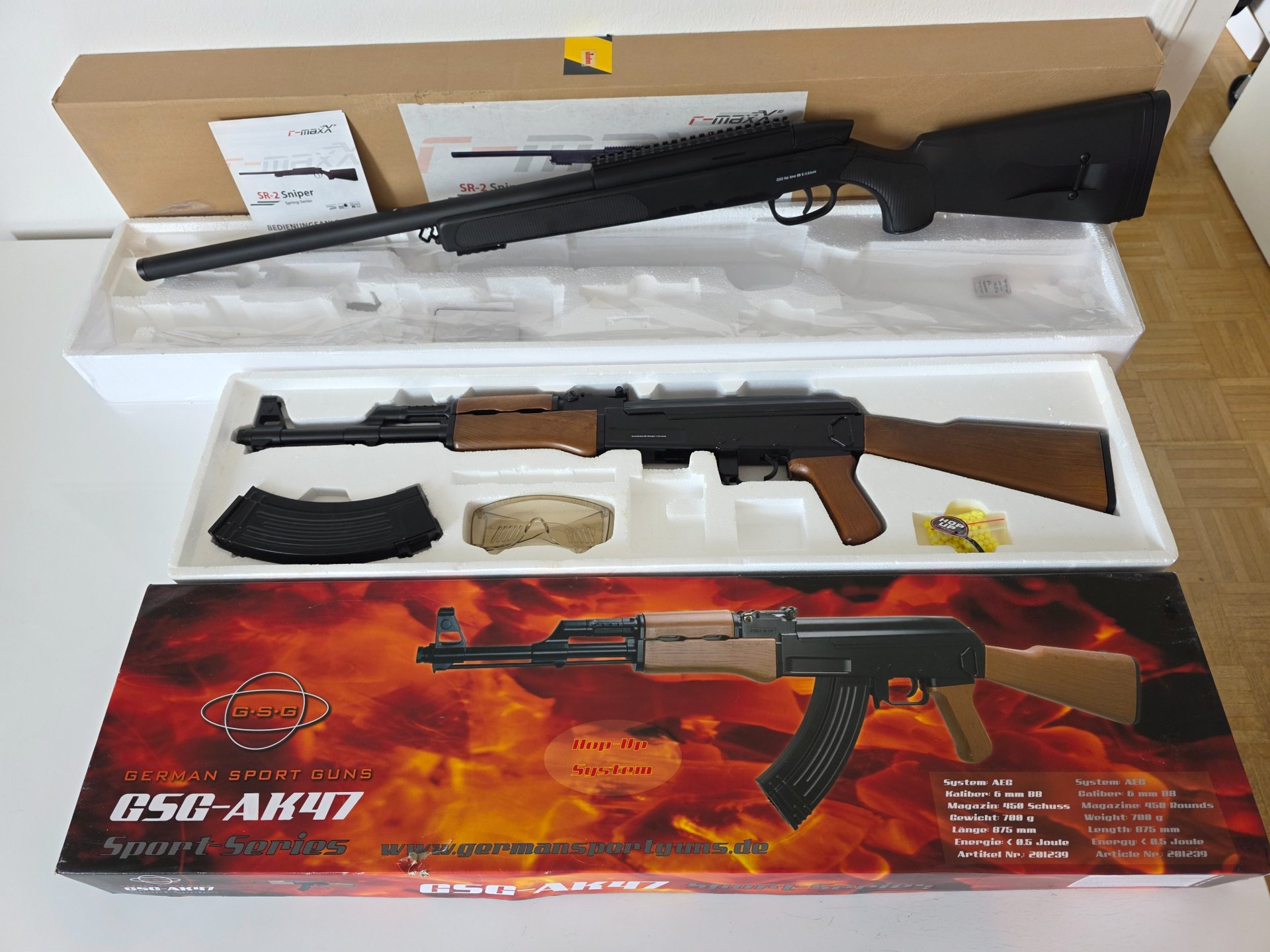 Große Softair-Sammlung – Sammlungsauflösung, 2 Langwaffen + 9 Pistolen - Colt, Sig Sauer AK 47 6mm – Bild 2