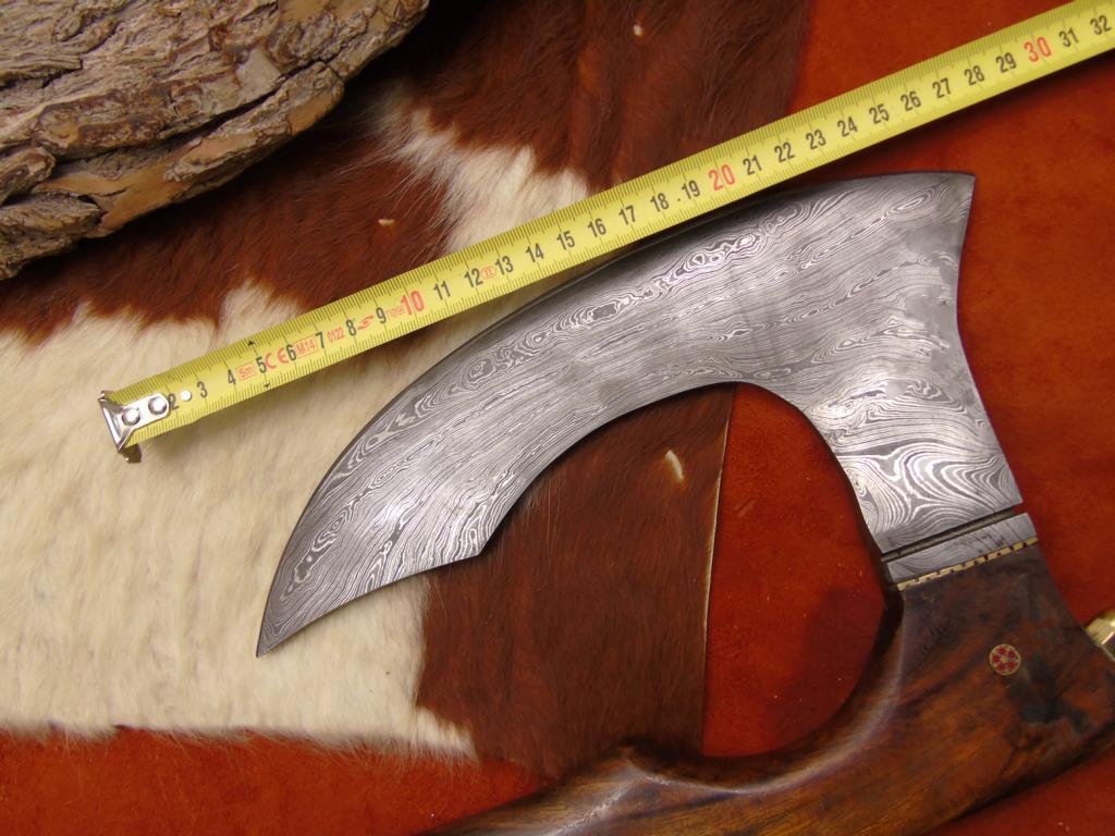 Wikinger Axt Damast Stahl mit Scheide handgeschmiedet Mittelalter Axt MAQ2602 – Bild 6