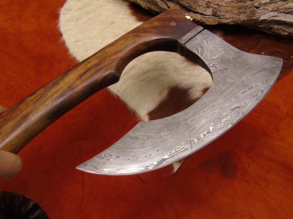 Wikinger Axt Damast Stahl mit Scheide handgeschmiedet Mittelalter Axt MAQ2602 – Bild 1