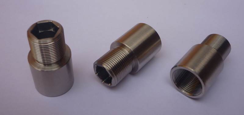 5/8x24 - M15x1 Schalldämpferadapter Schalldämpfer Adapter Wechseladapter Spezialadapter Edelstahl – Bild 1