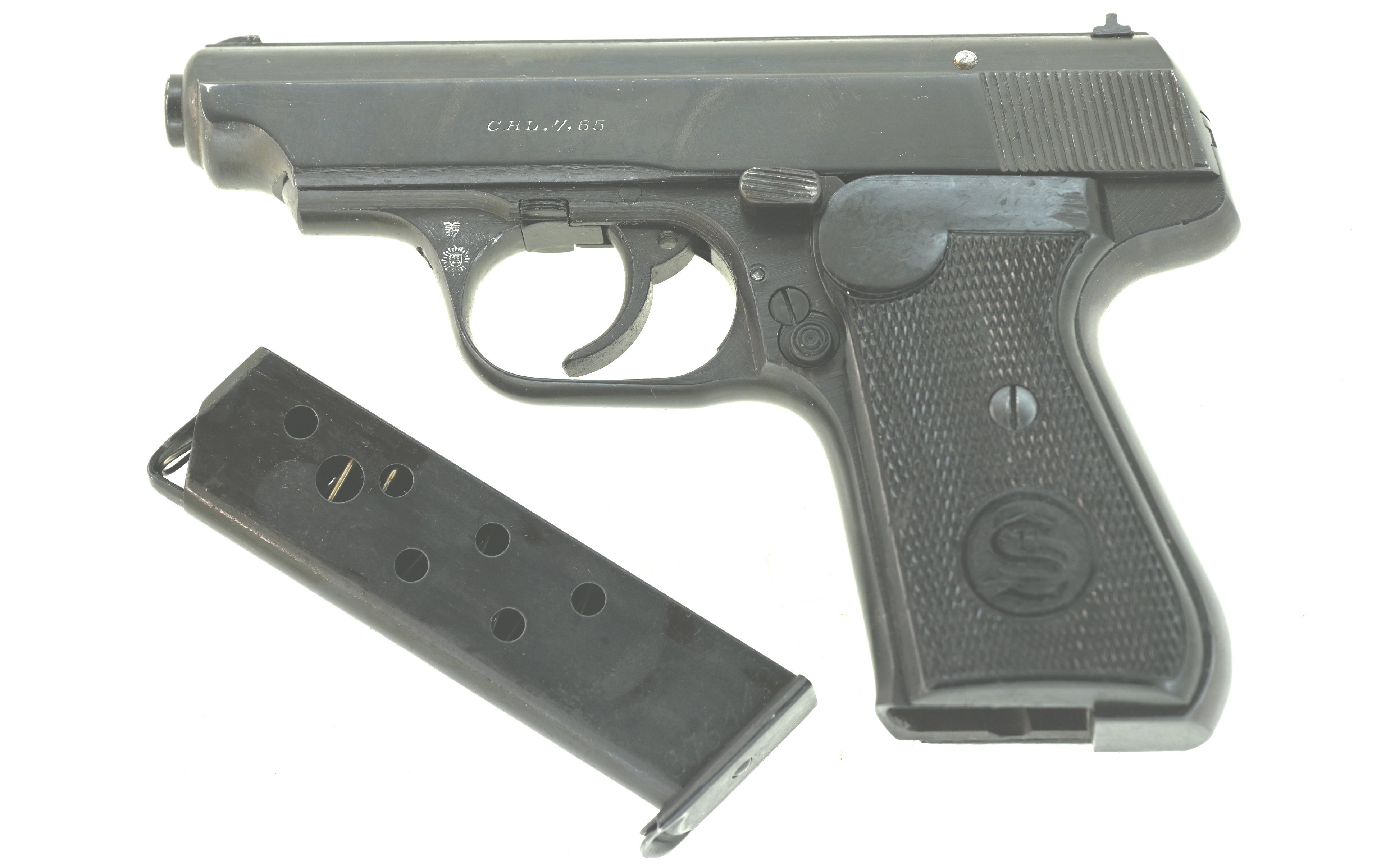 Pistole Ordonnanzwaffe Polizeipistole Wehrmacht Sauer & Sohn M 1938 Kal. 7,65 mm WaA & Polizeistern – Bild 2