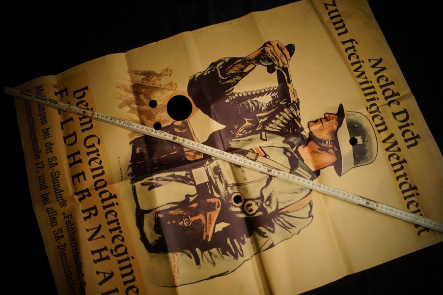 Altes MG34 Plakat, Riesig groß !!! Grenadier Rgt., kein UV leuchten, alt, WK2 – Bild 2