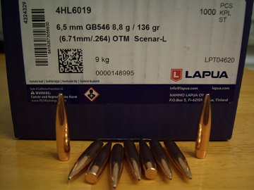 100 St.Lapua Geschosse 6,5mm(.264Dia.)-136-OTM SCENAR-L-#GB546 – Bild 1