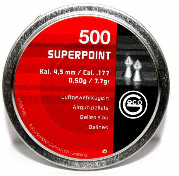500 Stück GECO S-Point Luftgewehr Diabolos 4,5mm/.177 | 500 Schuss Druckluft/CO2/Airgun SPITZ Point – Bild 1