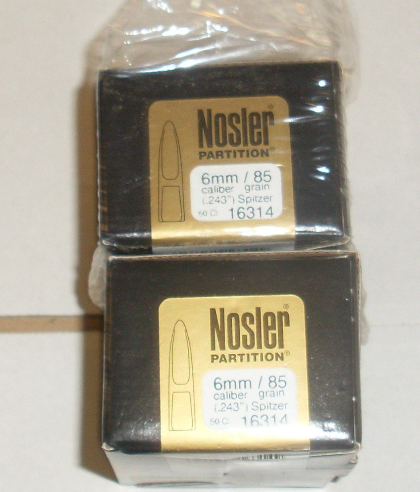 100 Geschosse Nosler Patition 6mm 85gr – Bild 1