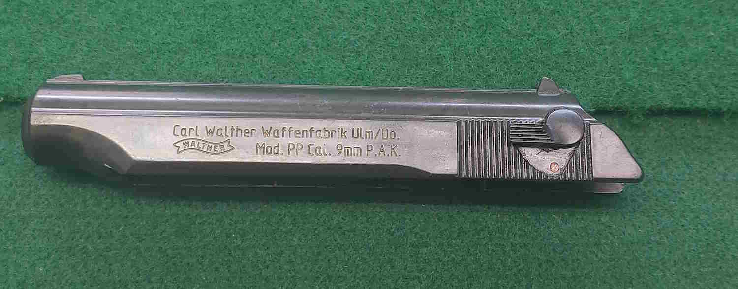 Verschluss (Schlitten) Walther Mod. PP Sondermodell (Goldene Schleife) Kal. 9mm PAK PTB: 620 – Bild 1