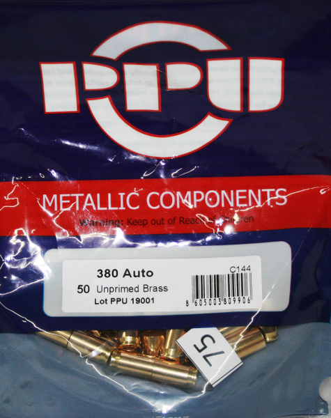 50 Stück > NEUE PPU / PrviPartizan Kurzwaffenhülsen 9mm kurz / .380 Auto | Boxer/Unprimed #C144 – Bild 1