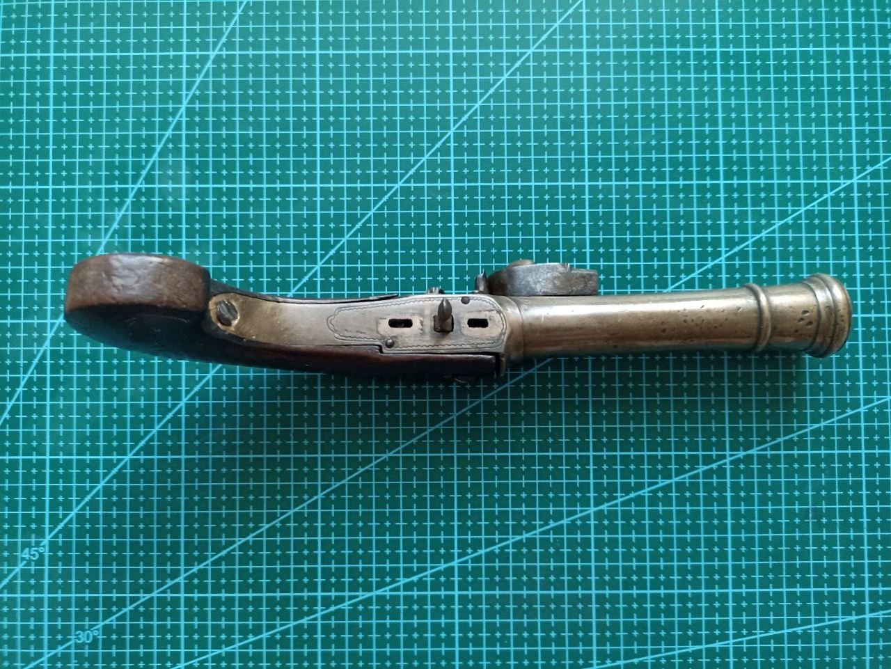 Historische Marinepistole, aus Bronze - Steinschloss, 18./19. Jahrhundert – Bild 4